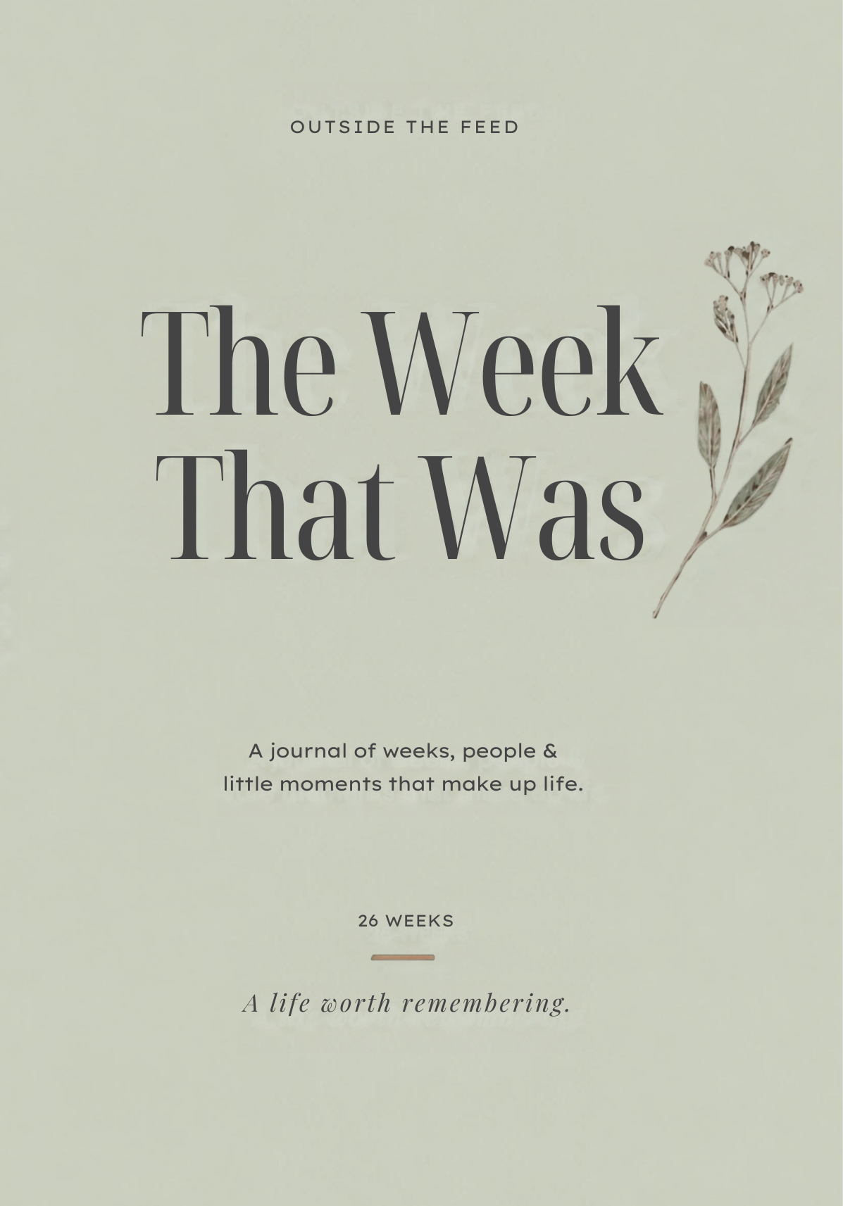 The Week That Was 26-week edition cover